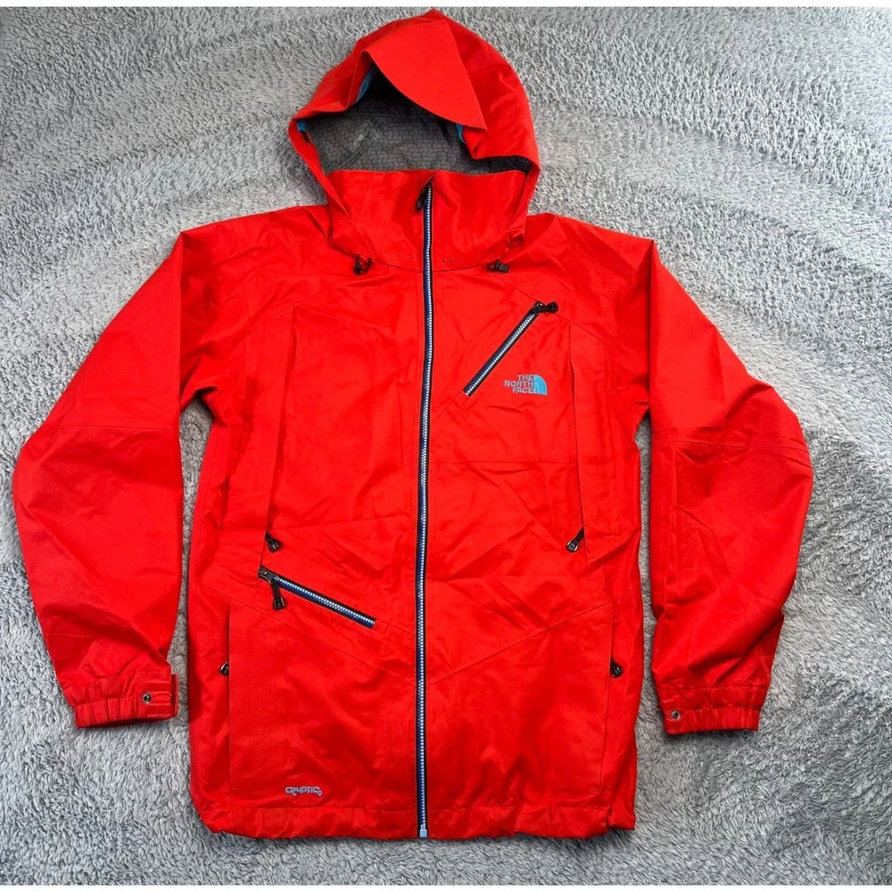 North Face Cryptic Decagon Jacket Flashlight RECCO Mens S Red Ski Snow Technical